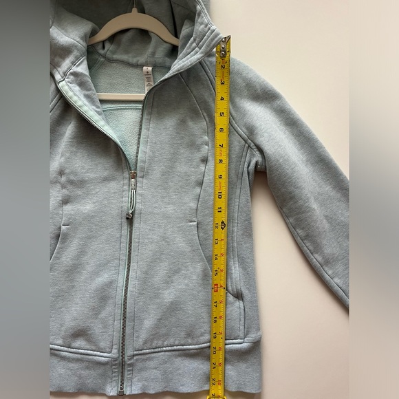 lululemon athletica Scuba Hoodie Light Cotton Fleece Heathered Dawn Blue -Size 6 - Picture 4 of 14